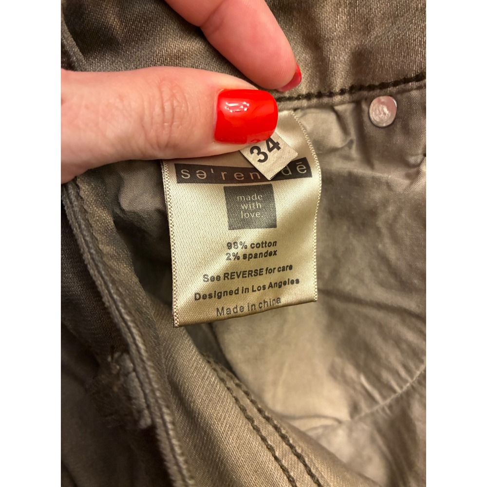 Serenede Cargo Jeans Tigers Eye Skinny Multi Pocket Utility Tactical Men's 34 - Picture 8 of 8